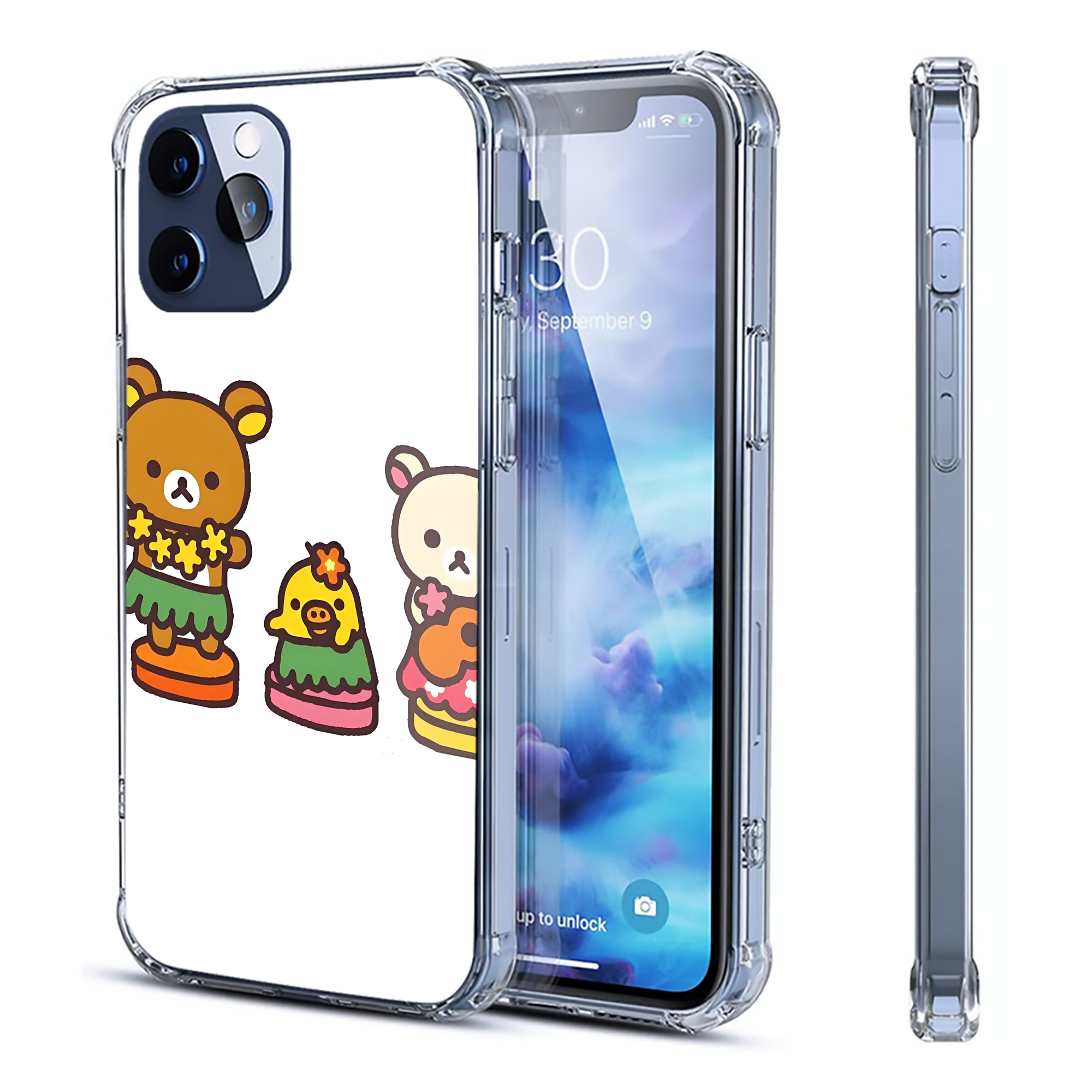 （画像用） リラックマ リラックマ キイロイトリ Rilakkuma Korilakkuma Kiiroitori 【iPhone 12シリーズ対応】透明スマホケース（クリアソフトケース）